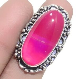 Absolutely beautiful Botswana Agate Ethnic Jewelry Handmade Ring Size-8